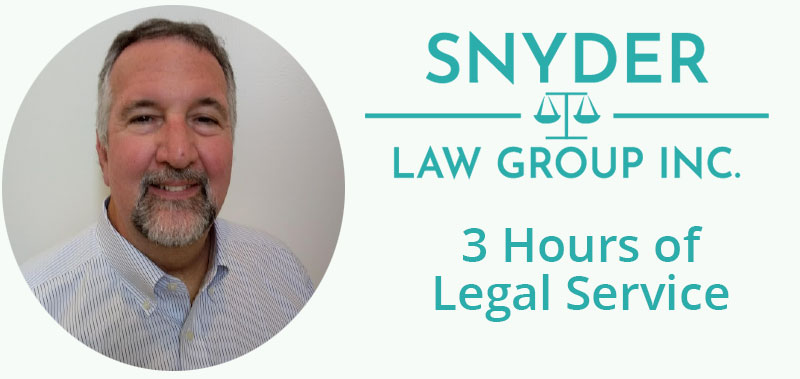3 hours free legal service with Synder Law
