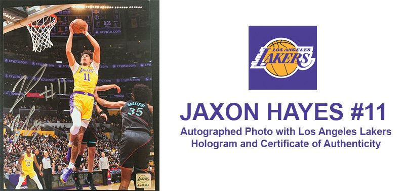 Jaxon Hayes autograph auction item for Friends of Madrona Marsh 50th anniversary