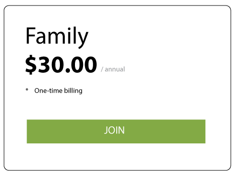 Family Membership $30 One-Time Billing