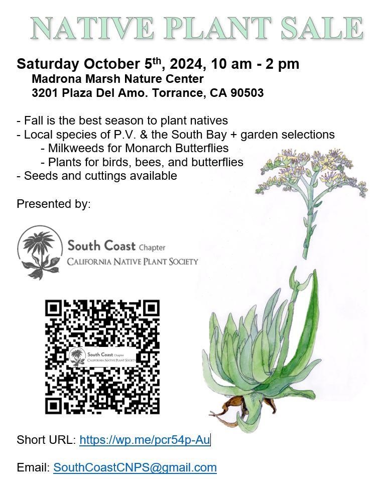 Native Plant Sale Saturday, 10/5