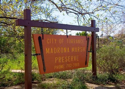 Madrona Marsh Preserve sign